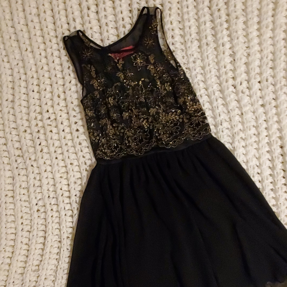 Black dress with gold details